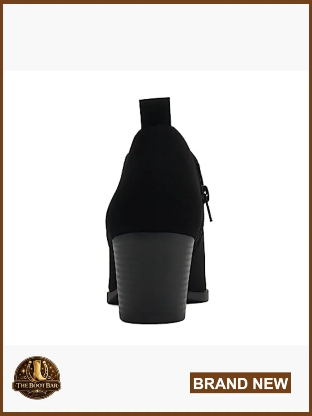 Pointed Toe V Cut Stacked Chunky Low Heel Ankle Boot Bootie Side Zipper